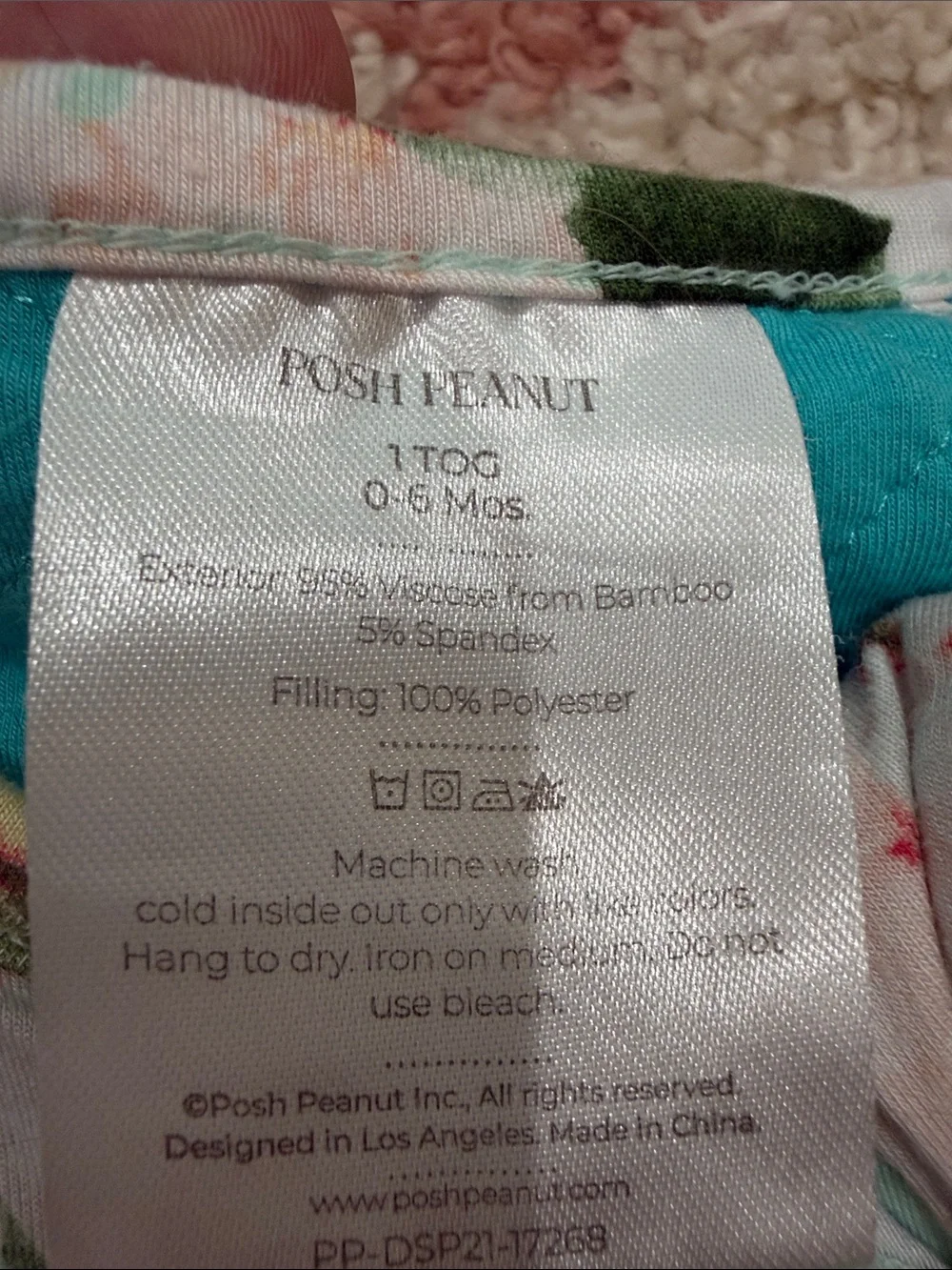 Posh Peanut Mint Floral Sleeveless Sleep Sack